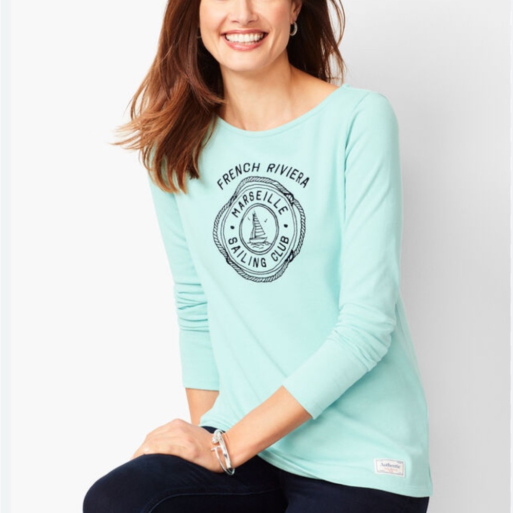 Talbots Women's Mint Green Long Sleeve Top